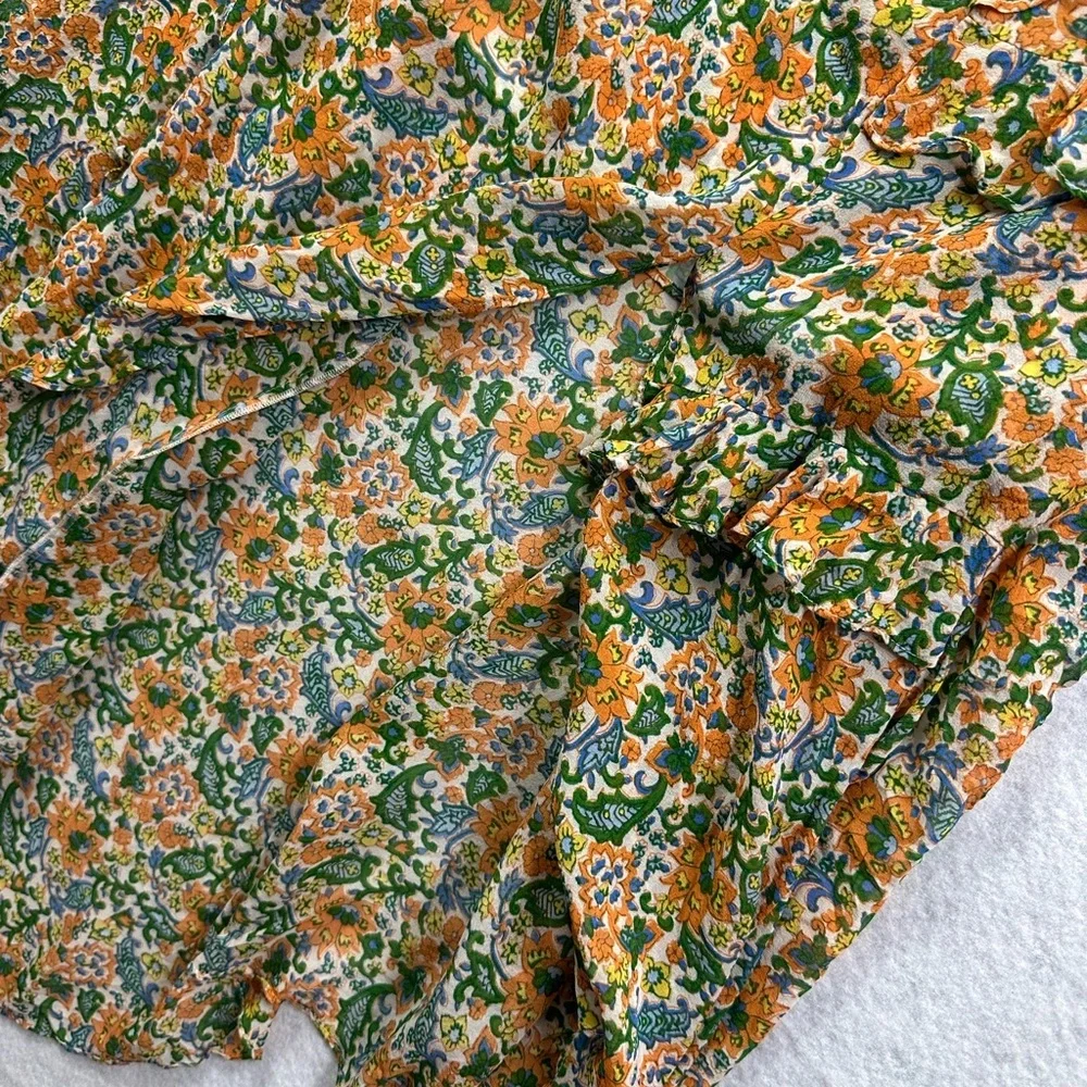 VERONICA BEARD Eleonora Floral-Print 100% Skirt Size 8